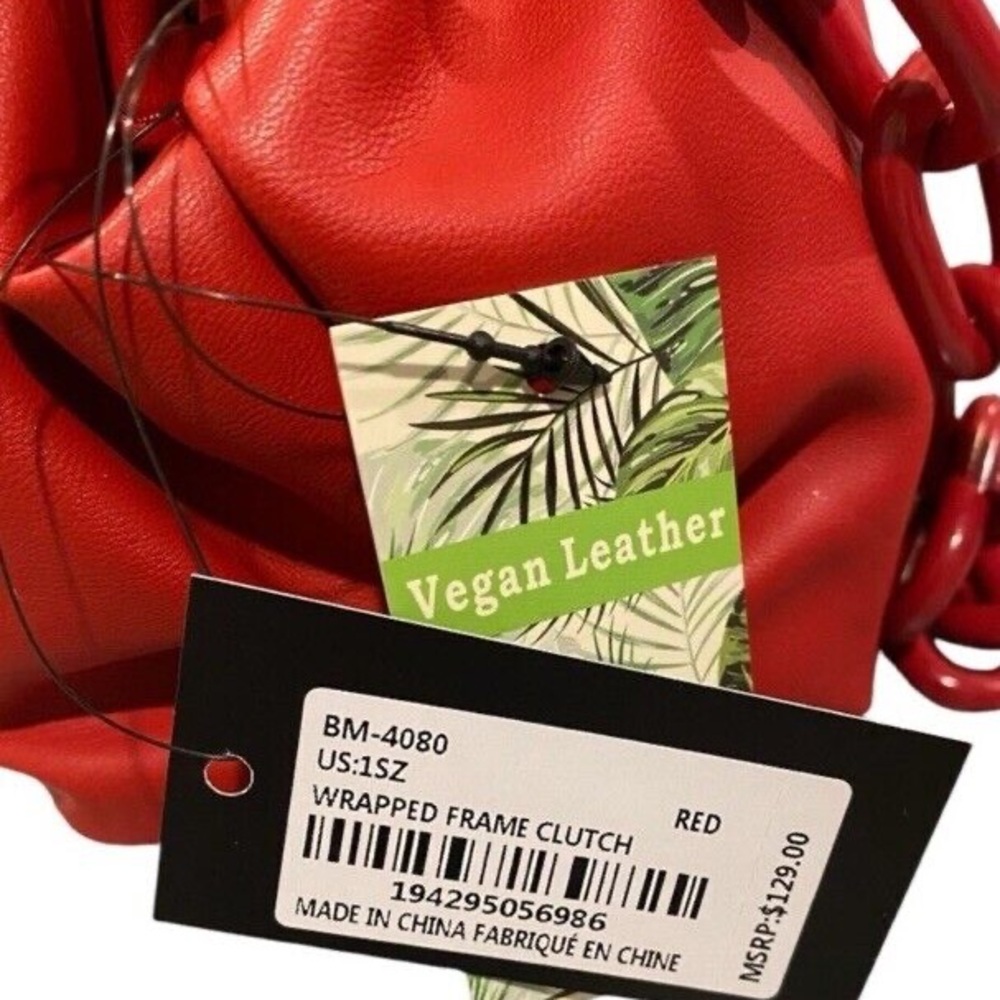 BADGLEY MISCHKA Ruched Convertible Clutch - Red NWT. Retails for $129. - Picture 6 of 9